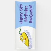 アニメおもしろいの鉄製ランドリーイラストレーション 横断幕 (縦)