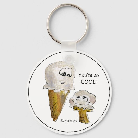 アニメおもしろいアイスクリームコーンKeychain キーホルダー (正面)