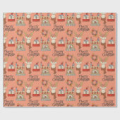 アニメおもしろいトナカイプレゼントクリスマスパターン ラッピングペーパー (フラット)