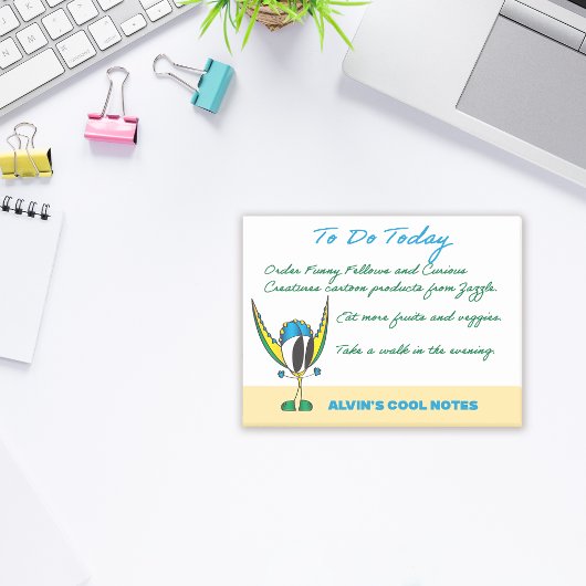 アニメおもしろいノート |名前/文字の追加 ポストイット