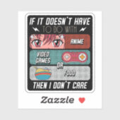 アニメおもしろいファン向け食べ物とビデオゲームの恋人ギフト シール (シート)