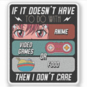 アニメおもしろいファン向け食べ物とビデオゲームの恋人ギフト シール (正面)