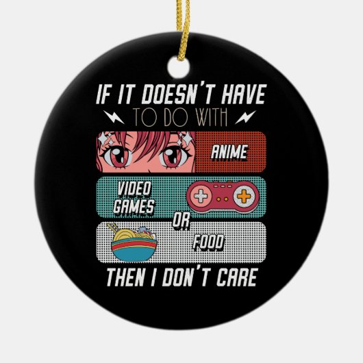 アニメおもしろいファン向け食べ物とビデオゲームの恋人ギフト セラミックオーナメント (正面)