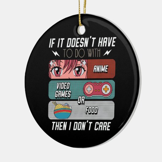 アニメおもしろいファン向け食べ物とビデオゲームの恋人ギフト セラミックオーナメント (左)