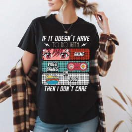 アニメおもしろいファン向け食べ物とビデオゲームの恋人ギフト Tシャツ