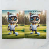 アニメおもしろいート猫ゴルフプレーヤー、誕生日カード カード (内部)