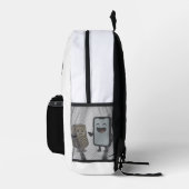 アニメおもしろいー_新頭が切れる電話vs旧電話 プリントバックパック (右)