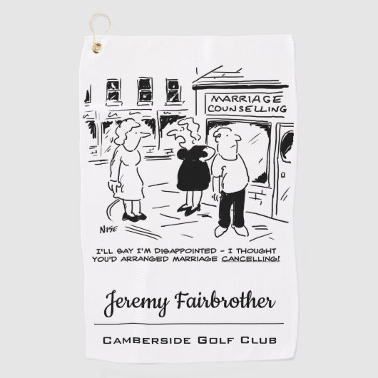 アニメおもしろい結婚相談会、キャンセルしない ゴルフタオル (正面)