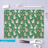 アニメおもしろい雪だるまクリスマスパターン 薄葉紙 (クラフト)