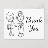 アニメお洒落の新郎新婦の結婚ありがとう ポストカード (正面)