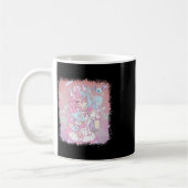 アニメかわいいガールエステティックパステルソフト和風日本 コーヒーマグカップ (左)