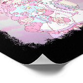 アニメかわいいガールエステティックパステルソフト和風日本 ポスター (角)