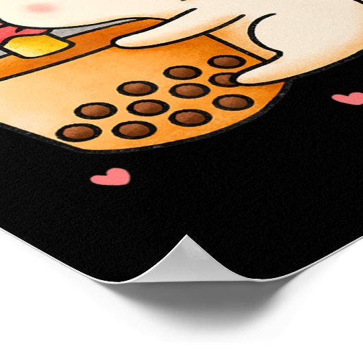 アニメかわいいキャットボバブルティーアニメマーチギフト ポスター (角)