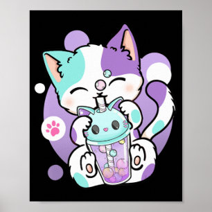 アニメかわいいキャットボバブルティーネコボバティーキャット ポスター