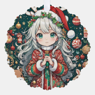 アニメかわいいクリスマス オーナメントカード