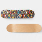 アニメかわいいチビ（小さくかわいく書いた感じ）かわいいスーパーヒーロー猫 スケートボード (横)