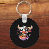 アニメかわいいテキサス州食べ牛ラーメンの着ぐるみ麺 キーホルダー (正面)