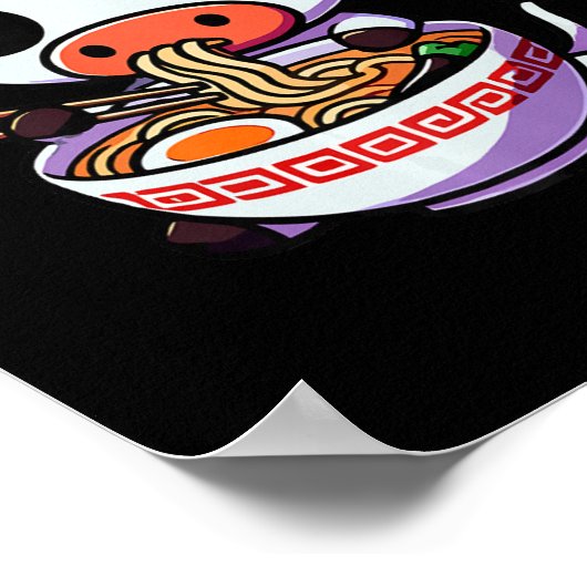 アニメかわいいテキサス州食べ牛ラーメンの着ぐるみ麺 ポスター (角)