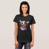アニメかわいいテキサス州食べ牛ラーメンの着ぐるみ麺 Tシャツ (正面フル)