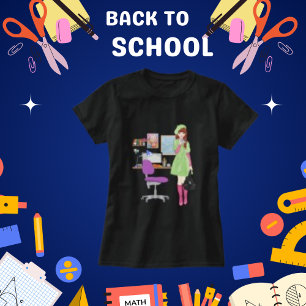 アニメかわいい女の子モダン、シックな黒人女性 Tシャツ
