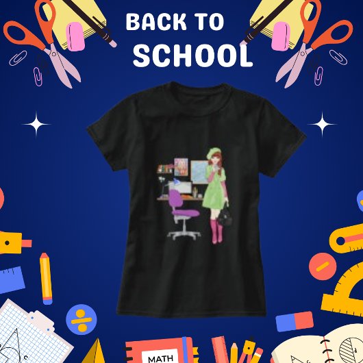 アニメかわいい女の子モダン、シックな黒人女性 Tシャツ