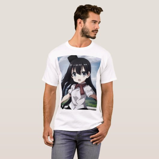 アニメかわいい女の子Tシャツ Tシャツ (正面フル)