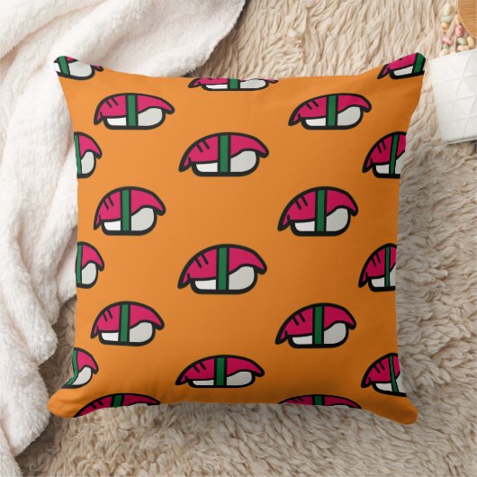 アニメかわいい寿司、フィッシュライス&ワカメ クッション (ブランケット)