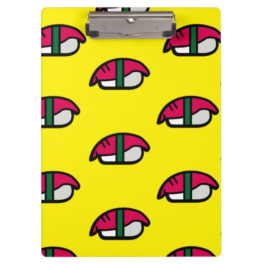 アニメかわいい寿司、フィッシュライス&ワカメ クリップボード (正面)