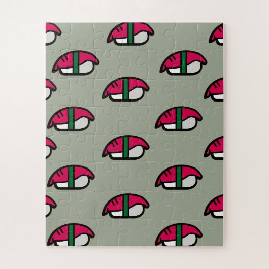 アニメかわいい寿司、フィッシュライス&ワカメ ジグソーパズル (縦)