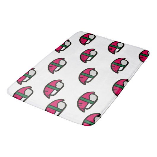 アニメかわいい寿司、フィッシュライス&ワカメ バスマット (アングル)