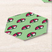 アニメかわいい寿司、フィッシュライス&ワカメ ペーパーコースター (アングル)