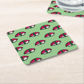 アニメかわいい寿司、フィッシュライス&ワカメ ペーパーコースター (アングル)