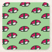 アニメかわいい寿司、フィッシュライス&ワカメ ペーパーコースター (正面)