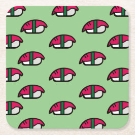 アニメかわいい寿司、フィッシュライス&ワカメ ペーパーコースター