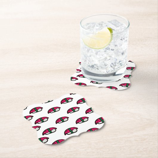 アニメかわいい寿司、フィッシュライス&ワカメ ペーパーコースター (インサイチュ)