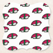 アニメかわいい寿司、フィッシュライス&ワカメ ペーパーコースター (正面)