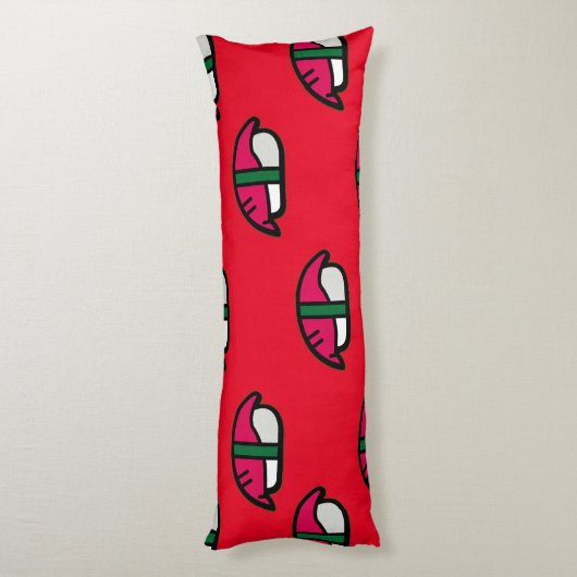 アニメかわいい寿司、フィッシュライス&ワカメ ボディピロー (裏面 (縦))