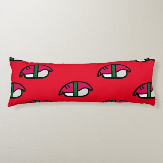 アニメかわいい寿司、フィッシュライス&ワカメ ボディピロー (正面)