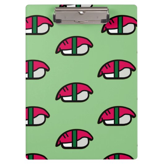 アニメかわいい寿司、フィッシュライス、海苔の切り身 クリップボード (正面)