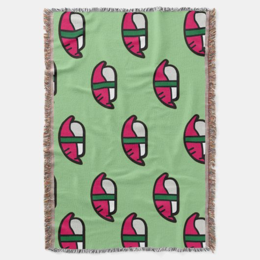 アニメかわいい寿司、フィッシュライス、海苔スローBl スローブランケット (正面縦)