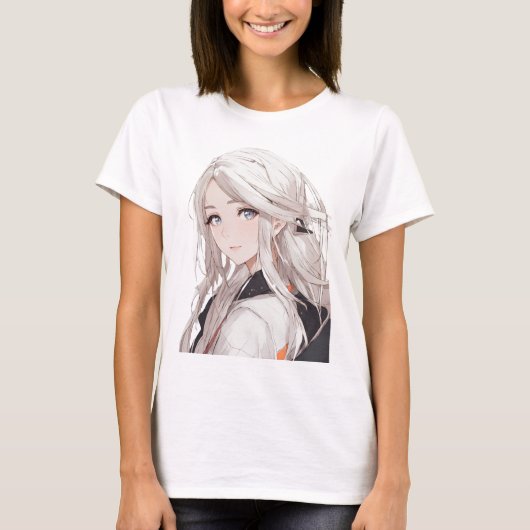 アニメかわいい日本のかわいいマンガ大宅女子 Tシャツ (正面)