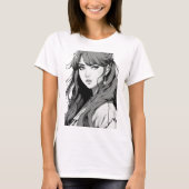 アニメかわいい日本のかわいいマンガ大宅女子 Tシャツ (正面)