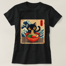 アニメかわいい猫ラーメン日本のビーブ Tシャツ