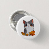 アニメかわいい猫紅葉 缶バッジ (正面&裏面)