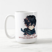 アニメかわいい男の子ことわざアニメ食べスリープリピート コーヒーマグカップ (左)