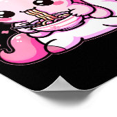 アニメかわいい食べ物アクソロトル麺キッズティー ポスター (角)