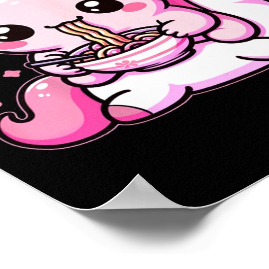 アニメかわいい食べ物アクソロトル麺キッズティー ポスター (角)