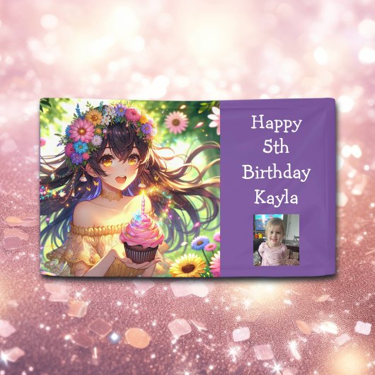 アニメかわいらしガールの写真、年齢と名前誕生日 横断幕