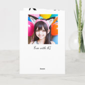 アニメかわいらしガールインフォックスイヤーズ風船誕生日 カード (裏面)