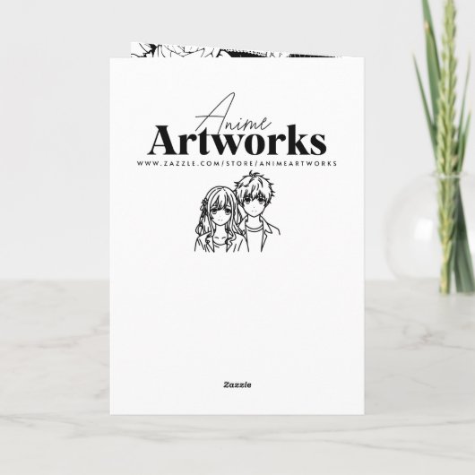 アニメかわいらしガールパーソナライズされた誕生日 カード (裏面)